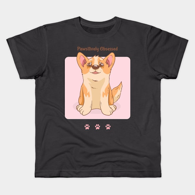 Pawsitively Obsessed: Dog Lover Kids T-Shirt by u4upod